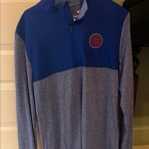 Chicago cubs Fanatics Blue and Gray Quarter-Zip Pullover